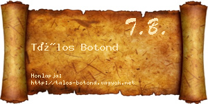 Tálos Botond névjegykártya